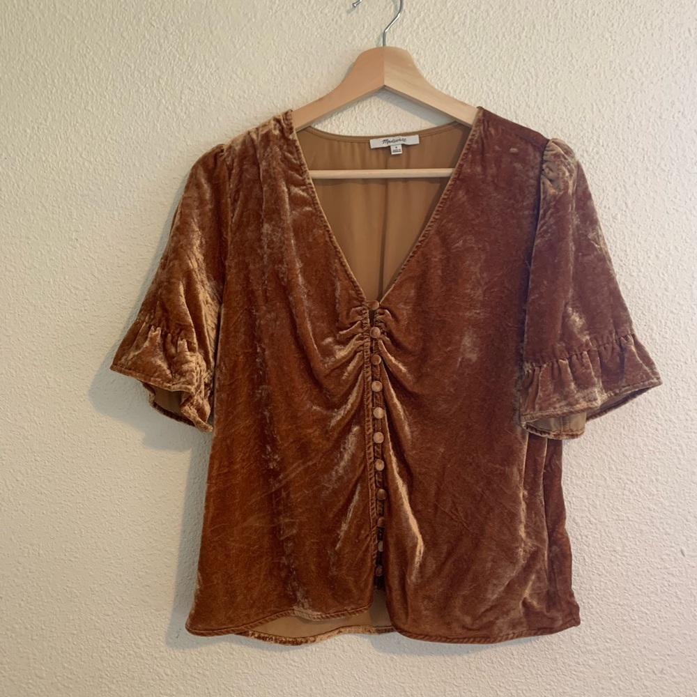 Madewell velvet blouse